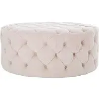 Syria Round Footstool - Pink