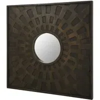 Syria Square Wall Mirror - Brown, Mango Wood