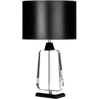 Tabhao Large Table Lamp with Chrome Base - Black, Fabric