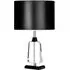 Tabhao Small Table Lamp with Chrome Base - Black, Fabric