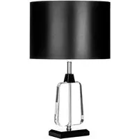 Tabhao Table Lamp with Chrome Base - Black, Fabric alternate view