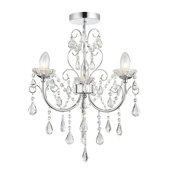 Tabitha 3 Lights Semi-Flush Ceiling Light - Polished Chrome