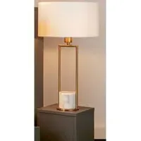 Table Lamp with Drum Shade - Gold, Marble