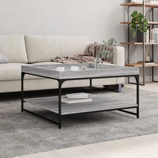 Tacey Coffee Table with Undershelf - Grey, Oak