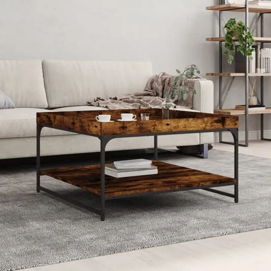 Tacey Coffee Table with Undershelf - Smoked Oak
