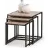 Tacita Square Nest of Tables - Black, Sonoma Oak