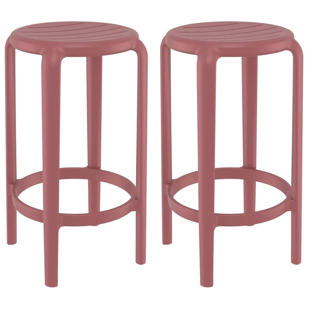Tacoma Bar Stools Pair - Marsala, Polypropylene