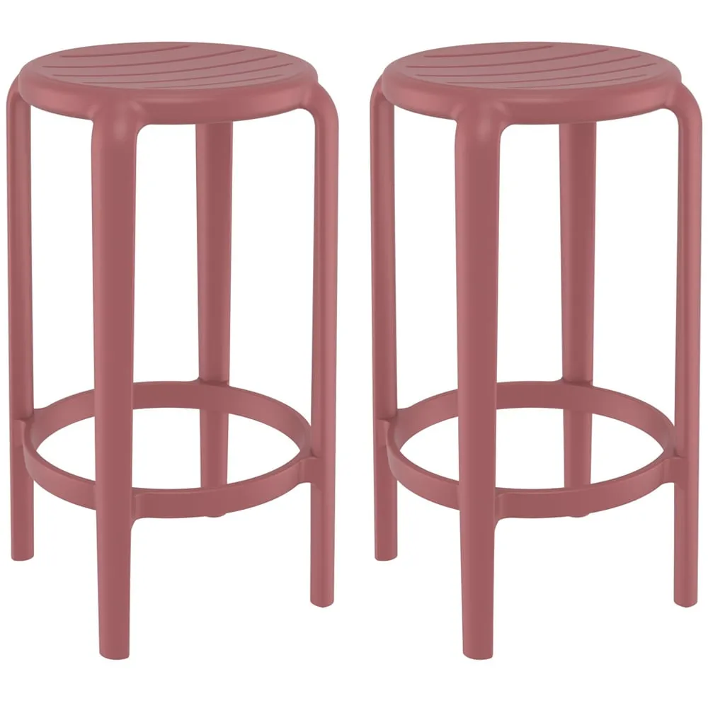 Tacoma Bar Stools Pair - Marsala, Polypropylene