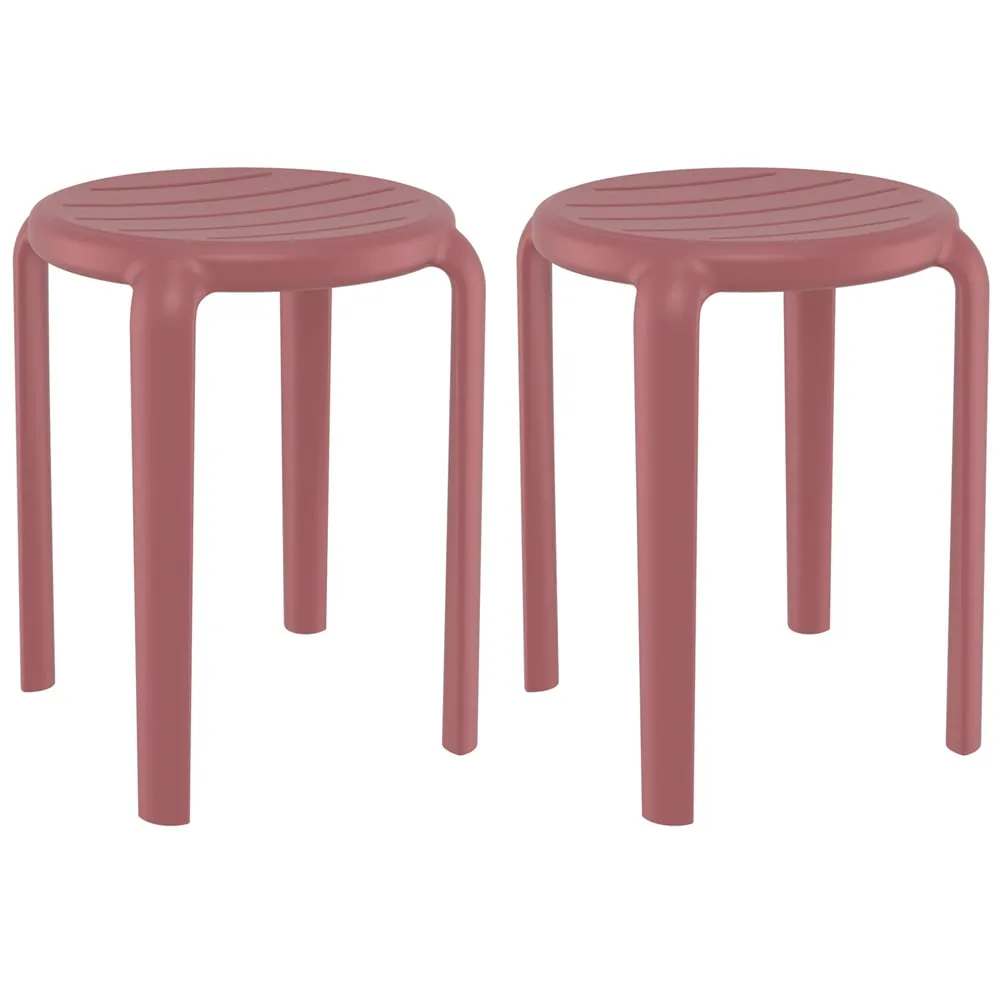 Tacoma Bar Stools Pair - Marsala, Polypropylene