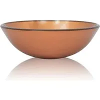 Tacoma Round Countertop Basin Without Waste - Brown, Tempered Glass alternate view