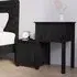 Tadria Bedside Cabinet with 1 Door 1 Drawer - Black, Pinewood