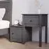 Tadria Bedside Cabinet with 1 Door 1 Drawer - Grey, Pinewood