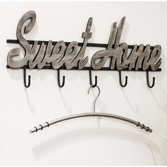 Tahoe Wall Hung Coat Rack with 5 Hooks - Black, Metal product