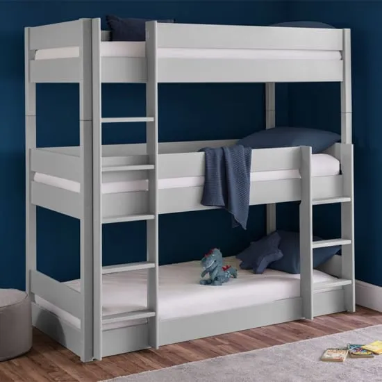 Taigi Triple Bunk Bed - Grey, Pine