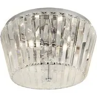 Taira 3 Light Crystal Glass Ceiling Flush Light - Chrome