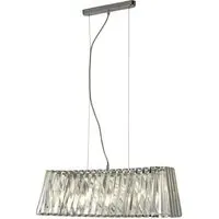 Taira 4 Light Crystal Glass Ceiling Pendant Light - Chrome