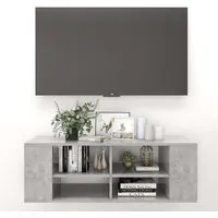 Taisa Wall Hung TV Stand with Shelves - Concrete Effect