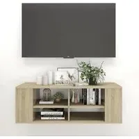 Taisa Wall Hung TV Stand with Shelves - Sonoma Oak