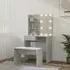 Taite Dressing Table Set with LED Lights - Concrete Effect