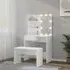 Taite Dressing Table Set with LED Lights - White, Engineered Wood