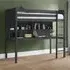 Takako High Sleeper Bunk Bed with Desk - Anthracite, Hardwood