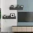Takashi Set of 2 Wall Shelves - Grey, High Gloss