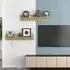 Takashi Set of 2 Wall Shelves - Sonoma Oak, Engineered Wood