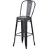 Talli High Bar Chair with Timber Seat - Black, Metal
