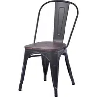 Talli Metal Side Chair - Black, Timber