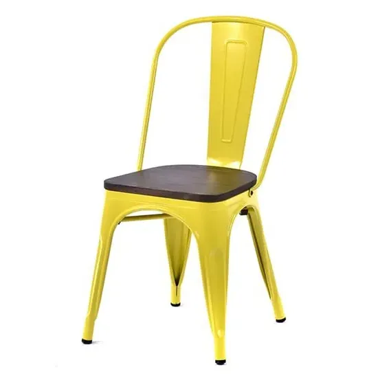 Talli Metal Side Chair - Yellow, Timber
