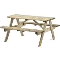 Tallis Small Picnic Bench - Green, Wood