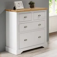 Talox 4 Drawer Chest - White, Oak