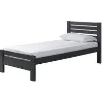 Talox Single Bed Frame - Dark Grey, Wood