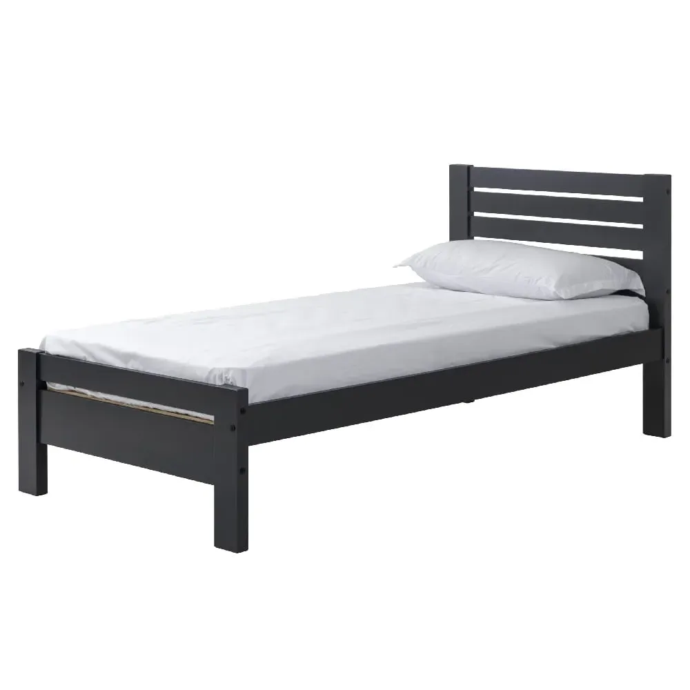 Talox Single Bed Frame - Dark Grey, Wood image