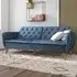 Taluka Sofa Bed with Reclining Back - Blue, Velvet