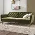 Taluka Sofa Bed with Reclining Back - Green, Velvet