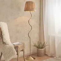 Tampa Fabric Floor Lamp - Brass, Metal