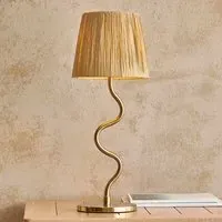 Tampa Fabric Table Lamp - Aged Brushed Brass