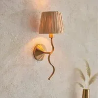 Tampa Fabric Wall Light - Aged Brushed Brass