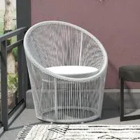 Tampere Woven Resin Outdoor Lounge Chair - Light Grey