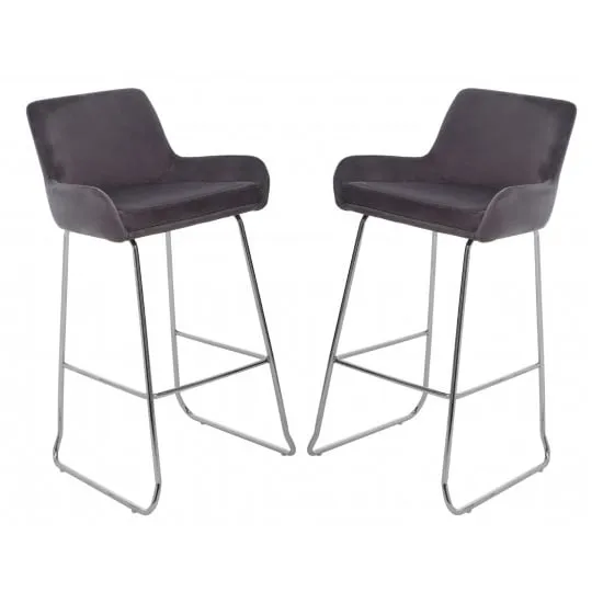 Tamzo Bar Chair with Low Arms - Mink, Velvet