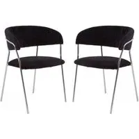 Tamzo Dining Chairs Set of 2 - Black, Velvet