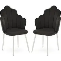 Tania Dining Chairs - Black, Velvet