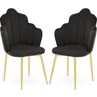 Tania Dining Chairs - Black, Velvet