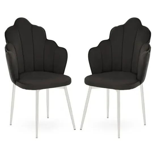 Tania Dining Chairs - Black, Velvet image