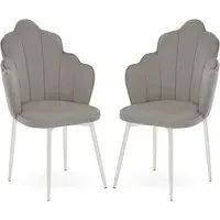 Tania Dining Chairs - Grey, Velvet