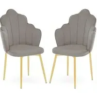 Tania Dining Chairs - Grey, Velvet