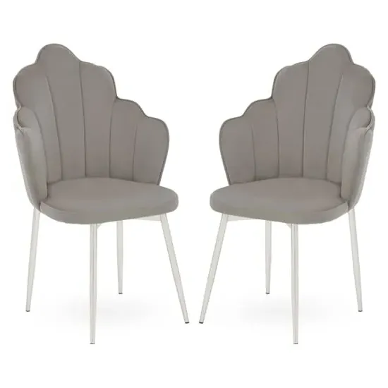 Tania Dining Chairs - Grey, Velvet
