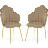 Tania Dining Chairs - Mink, Velvet
