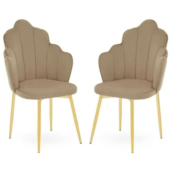 Tania Dining Chairs - Mink, Velvet